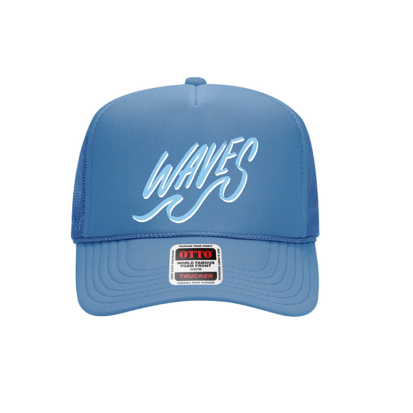 Carlsbad Waves WAVES Trucker Hat (Light Blue)