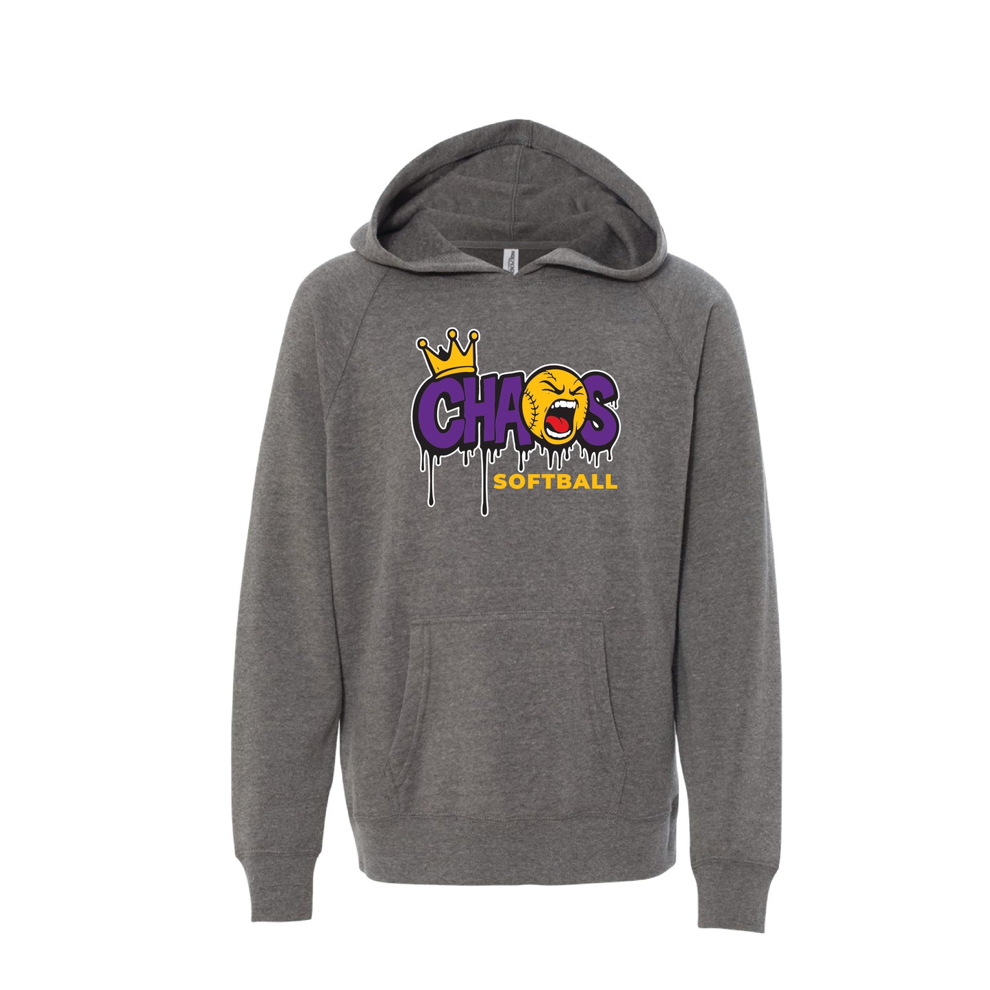 Chaos Softball Unisex Midweight Hooded Sweatshirt - Sport Grey