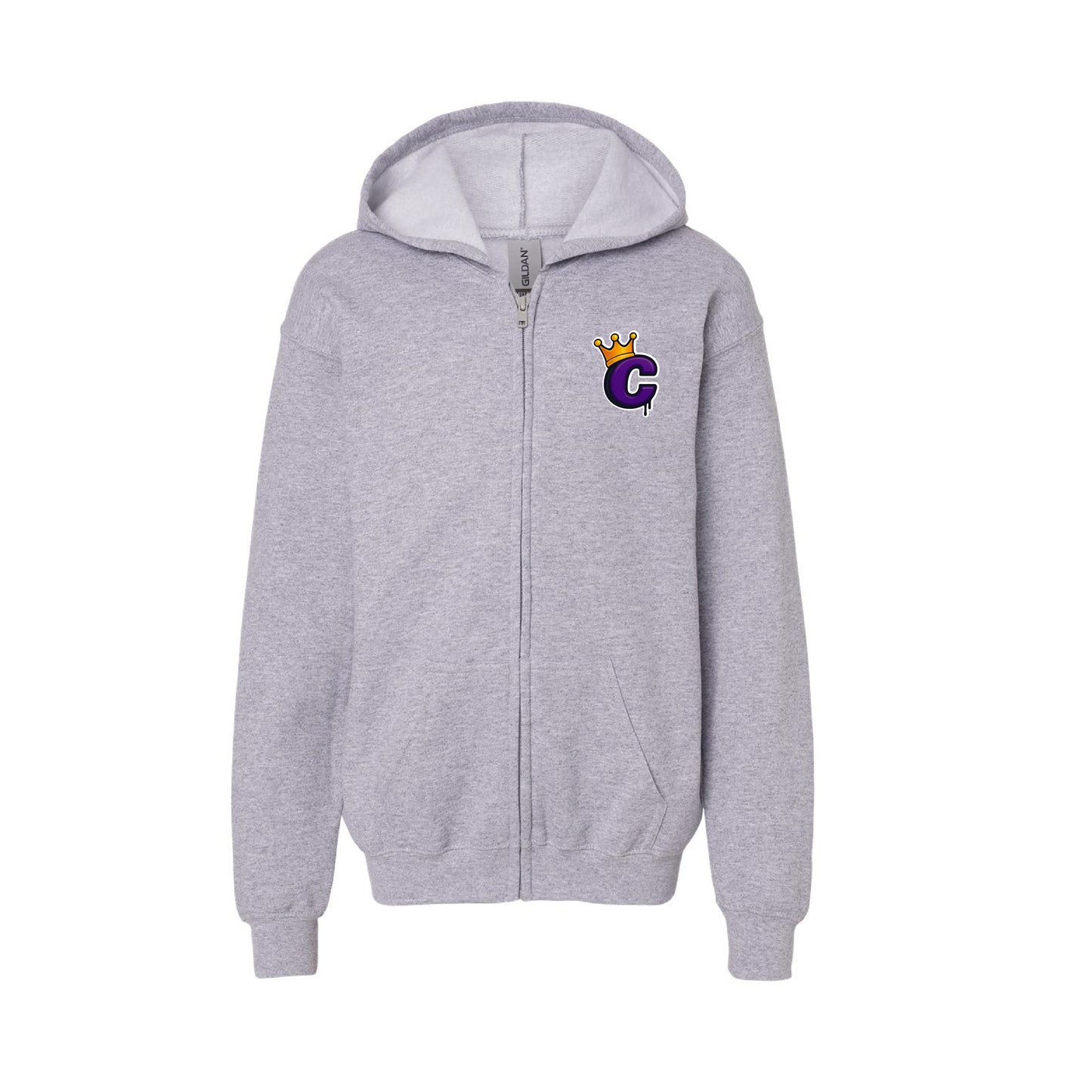 Chaos Softball Youth  Zip Hoodie - Sport Grey