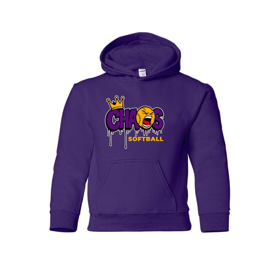 Chaos Softball Youth Hoodie- Purple