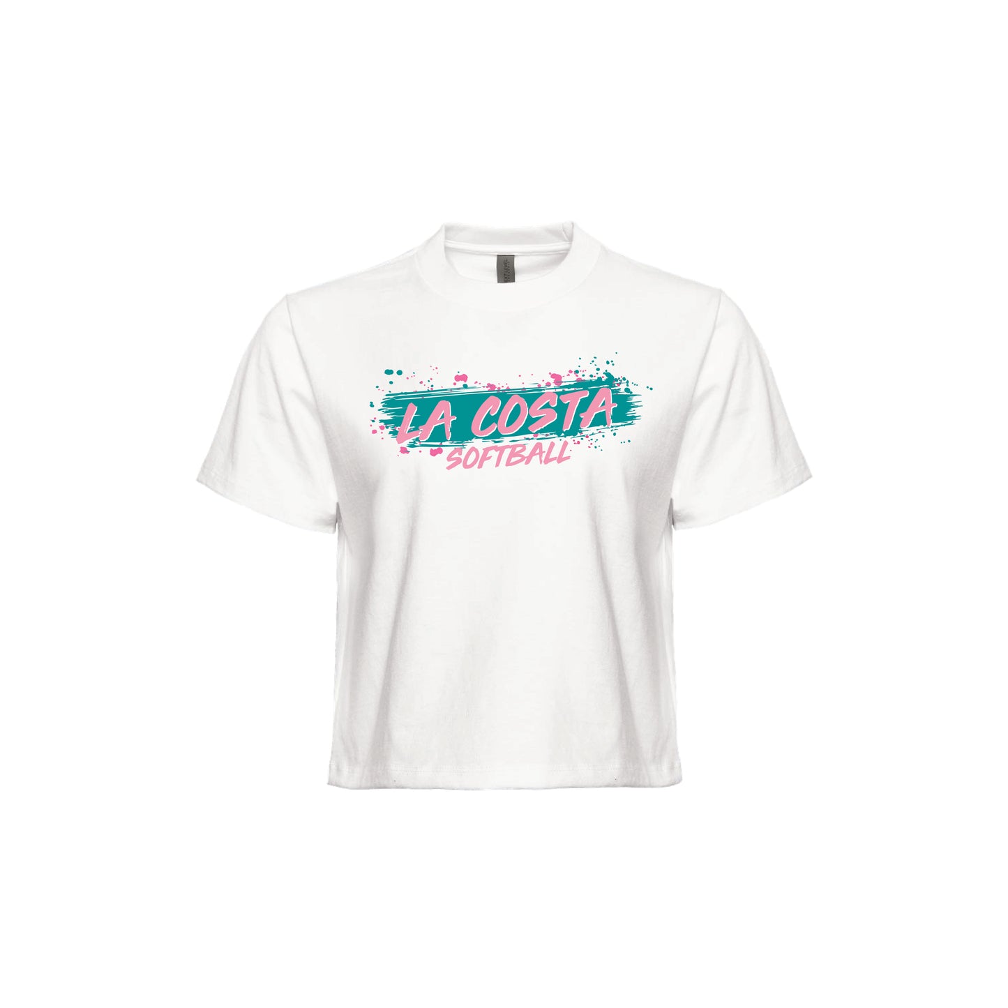 La Costa 2026 Ladies Boxy Tee (Teal/Pink Splatter)