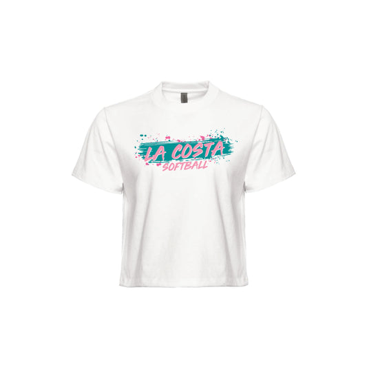 La Costa 2026 Ladies Boxy Tee (Teal/Pink Splatter)