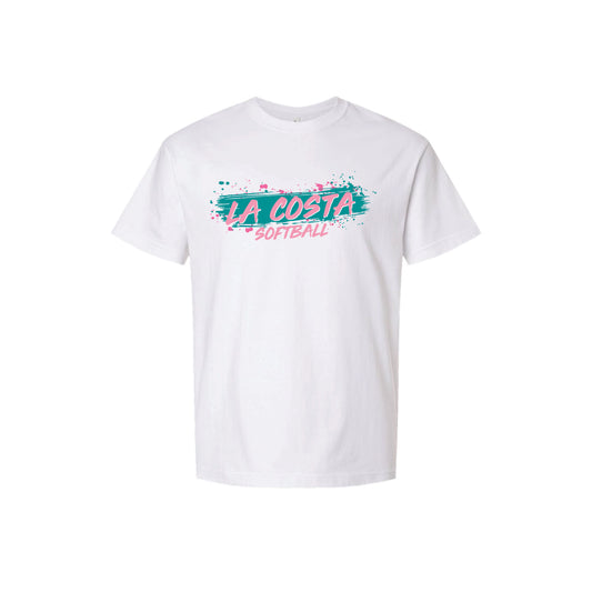 La Costa 2026 Unisex Tee (Teal/Pink Splatter)