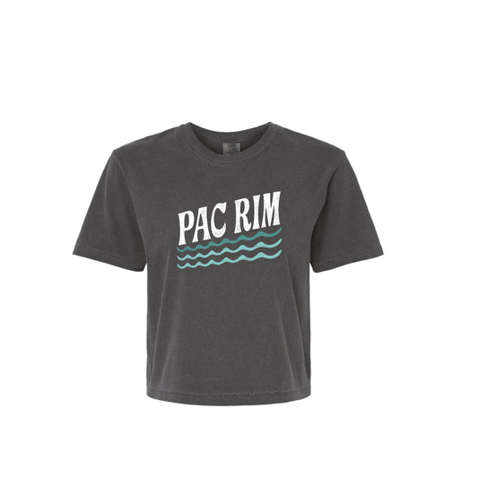 Pac Rim Spiritwear Waves Ladies Boxy Tee - Pepper