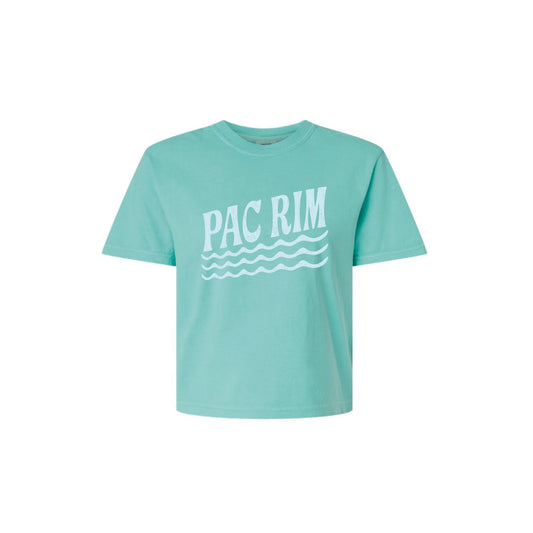 Pac Rim Spiritwear Waves Ladies Boxy Tee - Chalky Mint