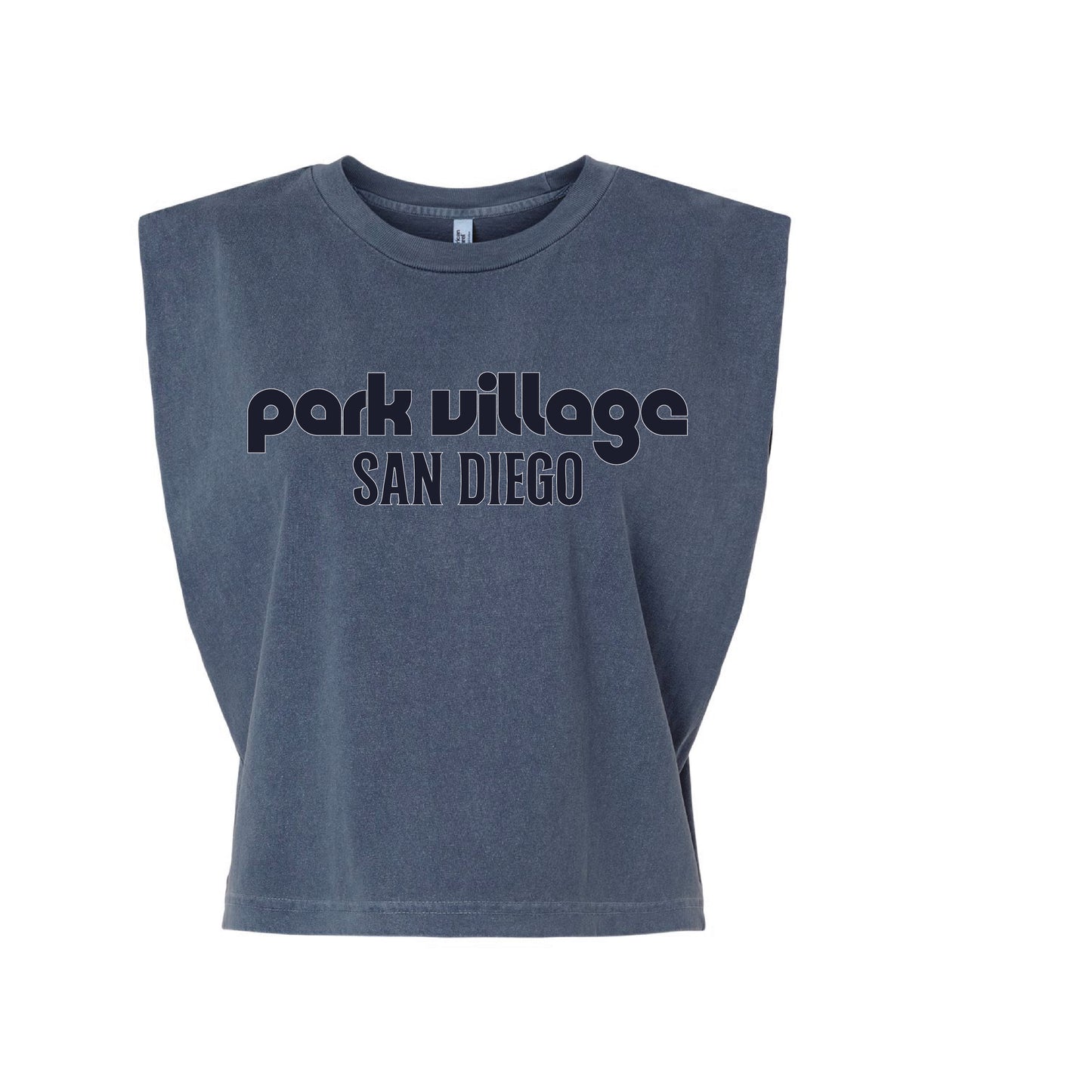 Park Village Elementary- San Diego Love Ladies Muscle Tank (Navy)