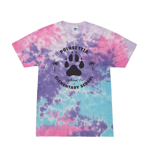 Poinsettia Elementary Spiritwear- Tie Dye Tee -  Cotton Candy