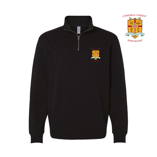 Cathedral Catholic Rugby- Unisex Midweight Quarter Zip (Black)