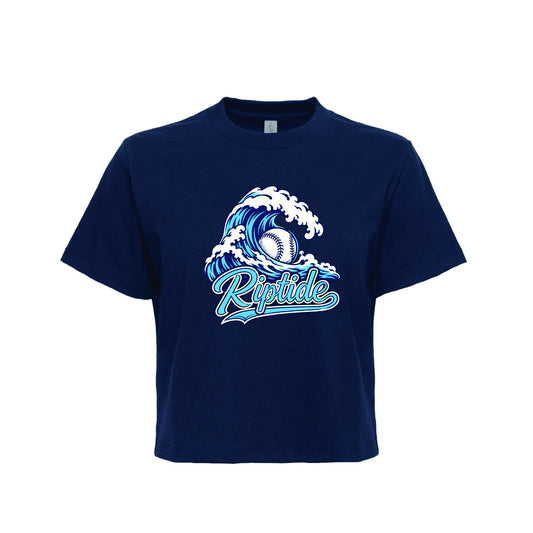 Riptide Lewis navy cropped wave tee