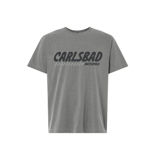Carlsbad Water Polo Unisex Check Tee- Washed Grey