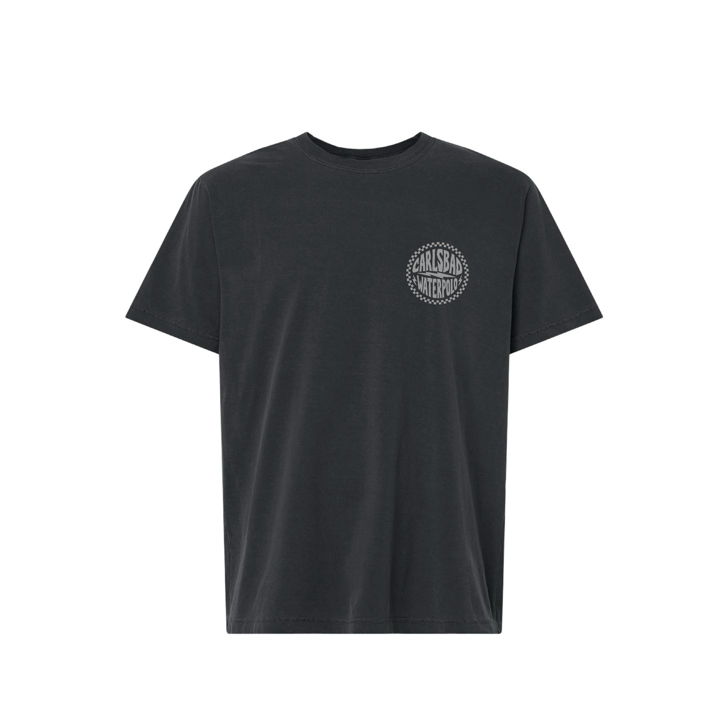 Carlsbad Water Polo Unisex Check Patch Tee- Washed Black